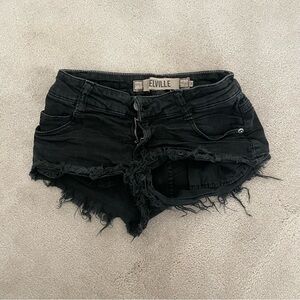 Black Distressed Women's Shorts
